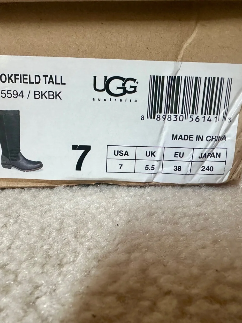 UGG Australia Brookfield Tall 5594 Black Shearling Boots – Women’s 7